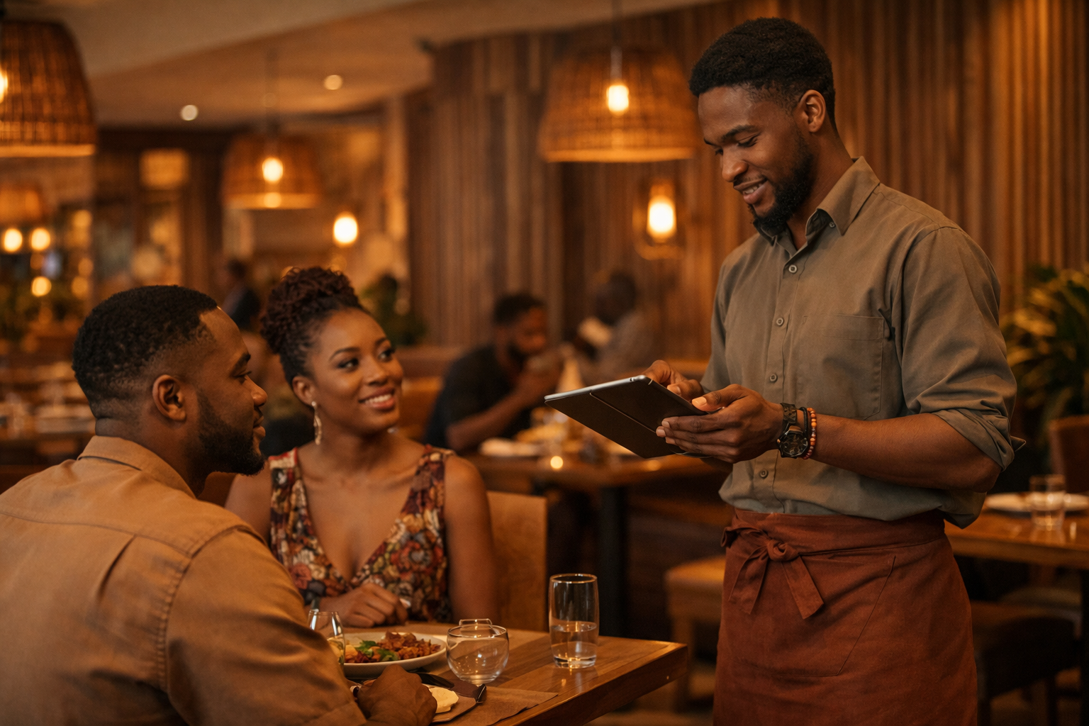 Staff on POS taking an order